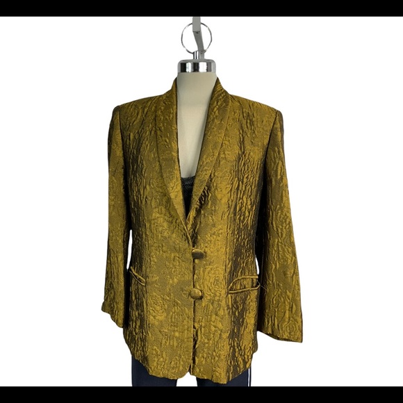 Olsen Collection,Gold silk Fabric Material,Size M - Picture 2 of 11